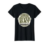 Ohio River Rat Remorqueur Péniche Deckhand River Town Pride T-Shirt Graphique avec Valeur, Femme, Noir, M