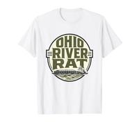 Ohio River Rat Remorqueur Péniche Deckhand River Town Pride T-Shirt Graphique avec Valeur, Homme, Blanc, L