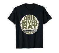Ohio River Rat Remorqueur Péniche Deckhand River Town Pride T-Shirt Graphique avec Valeur, Homme, Noir, XL