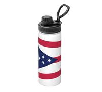 Ohio State Flag Bouilloire isotherme de sport 532 ml - Bouteille d'eau pour boissons chaudes et froides, parfaite pour les voyages, la randonnée, le camping