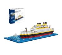 OHiZVZV Lot de 620 micro blocs de construction Titanic avec iceberg, mini briques avec iceberg, kit de construction de modèle de bateau d'architecture, cadeau de collection pour adultes à partir de 14
