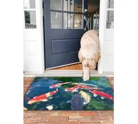 OHJEAJDS Tapis 50x80 cm,Super Absorbant Sèche Rapide,Tapis de Bain pour Portes de Salle de Bain,Salon,Parc Animalier de carpes Aquatiques colorées Koi Wildlife Park Asie-Asie,