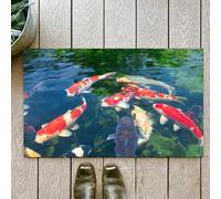 OHJEAJDS Tapis 60x100cm,Super Absorbant Sèche Rapide,Tapis de Bain pour Portes de Salle de Bain,Salon,Parc Animalier de carpes Aquatiques colorées Koi Wildlife Park Asie-Asie,