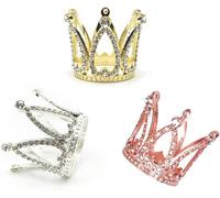 OHLINEA 3 Pièces Cake Topper de Couronne, Décoration Crown Strass Mini,Couronne Topper Gateau,Couronne pour Fête Décoration,pour Décoration de Gâteau de Anniversaire, Mariage, Fête