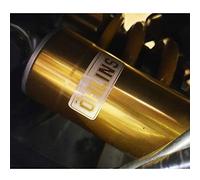 Ohlins Lot de 2 grands autocollants de rechange en vinyle transparent Motif sponsor Blanc