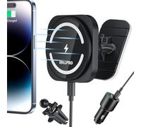 OHLPRO Support de Téléphone de Voiture avec Fonction de Charge, Compatible avec Le Support de Voiture [avec Adaptateur QC 3.0] Charge Rapide 15 W et iPhone 15, 14, 13, 12, Pro, Pro Max, Plus, Mini