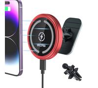 OHLPRO Support de Voiture Magsafe pour Tableau de Bord pour iPhone 16 15 14 13 12 Pro/Pro Max/Plus/Mini, Magsafe Support de Téléphone Charge Rapide 15W Super Tendance, Coque Aluminium
