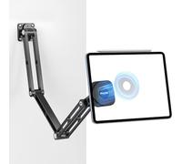 OHLPRO Support mural magnétique en aluminium pour tablette - Avec bras réglable - Compatible avec iPad Pro Mini Air iPhone Kindle Galaxy Tab S9 Kindle Switch