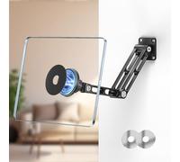 OHLPRO Support Mural Tablette Magnétique, Porte iPad Murale Aluminium Extensible Bras+Puissant Magnétisme Rotative à 360° Porte Tablette Universel Compatible avec Téléphones et Tablettes