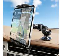 OHLPRO Support Tablette Voiture Camion Tableau de Bord, Support ipad Voiture 360° Rotatif Bras Réglable Porte Tablette Base Perçage + Pince Métallique Compatible avec 5"-13" ipad Samsung Telephone