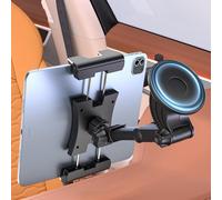 OHLPRO Support Tablette Voiture Pare-Brise Tableau de Bord Porte Tablette Voiture Support iPad Télescopique avec Métallique Clip+Ventouse Lavable, Universel Compatible avec 5-13" iPad Telephone