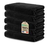 Ôhm Essuie-Mains Coton 30x50 cm Noir Lot de 5