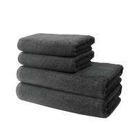 Ôhm Lot de 4 Serviettes | 2 Serviettes de Bain 70x140cm + 2 Serviettes de Toilette 50x100cm | 100% Coton Premium | Epais 500g/m2 | Linge de Bain Doux & Absorbant | Marque Gris foncé