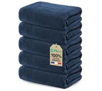 Ôhm Serviette Visage Coton 30x30 cm Bleu Marine Lot de 5