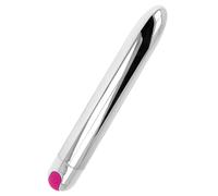 Ohmama - vibrateur argent rechargeable 10 modes 18,5 cm