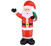 OHMG 150cm Père Noël Gonflable avec Lumière LED,Gonflable Décoration de Noël IP44 résistant aux Intempéries, Géante du Père Noël avec Sac Cadeau, éclairage Décoration pour Jardin Pelouse Cour
