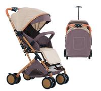 OHMG 2 en 1 Chaise de promenade, poussette bébé, suspension, imperméable avec UPF 50+, pliable, facile à plier, moustiquaires, ceinture à 5 points, position inclinée réglable