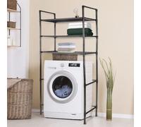 OHMG Armoire pour Machine à Laver,Surmeuble pour Lave-Linge,3 étagères Ouvertes Salle de Bain,Buanderie 72 * 25 * 155cm,Meuble WC 3 en 1 de Rangement Design Industriel