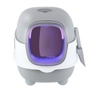 OHMG Bac à Litière Fermé pour Grand Chat,Maison de Toilette avec Couvercle,Plateau Amovible,Litiere Chat Autonettoyante,Capacité de Charge 15 kg,Anti-fuites,Filtre et Pelle à litière