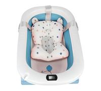 OHMG Baignoire Bebe avec Coussin de bain, Baignoire Bebe Pliable avec Thermometre Digital,Baignoire Bebe Ergonomique et Peu Encombrante,Convient Aux Bébés de 0 à 36 Mois
