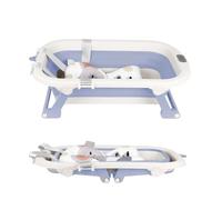 OHMG Baignoire Bebe avec Coussin de bain, Baignoire Bebe Pliable avec Thermometre Digital,Baignoire Bebe Ergonomique et Peu Encombrante,Convient Aux Bébés de 0 à 36 Mois