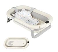 OHMG Baignoire bebe avec Support,Baignoire Bebe sur Pied,Sécurisée et Confortable Bassine Pliable Bebe avec Thermomètre et Coussin de bain,reducteur baignoire,transat de bain