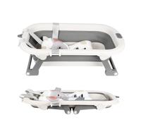 OHMG Baignoire Bebe,Baignoire Pliable Bébé,Baignoire Bébé Avec Thermometre Digital,Coussin De Bain,Baignoire Bebe Pliable,Compacte Portable,Cadeau IdéAl Pour Nouveau-Né