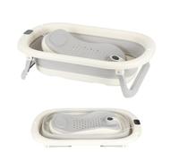 OHMG Baignoire Bébé Pliable, Baignoire Bebe Pliable avec Coussin Baignoire Bebe, Reducteur Baignoire pour Bebe, Baignoire pour Bébé De 0 à 36 Mois, Baignoire Bebe Portable