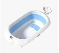 OHMG Baignoire Bebe Pliable, Baignoire Pliable Bébé Avec Sonde De Température Et Tapis De Bain, Conception Ergonomique, Facile à Transporter, Convient Aux Nouveau-Nés De 0 à 36 Mois