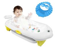 OHMG Baignoire pour BéBé, Baignoire BéBé Pliable avec Coussin, Bain pour BéBé Ergonomique avec ThermomèTre intéGré Pour les Nouveau-NéS de 0 à 36 Mois,Ergonomique et Peu Encombrante