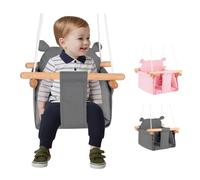 OHMG Balancoire Interieur pour Bebe et Enfants, Petit Ours Siege balançoire en Bois et en Coton pour bébé, Balansoire pour Enfant, Balancelle scandinave, Baby Swing