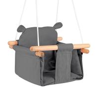 OHMG Balançoire pour Enfants Bear,Balançoire en Bois pour Enfants,Balançoire avec Ours en Peluche,Balancoire Interieur pour Bebe,Siege balançoire en Bois et en Coton