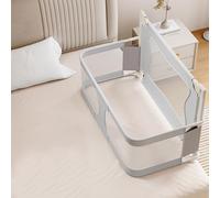 OHMG Barrière de lit,Barriere de Securite Enfant Portable Barrière Safety Protectionde Rabattable Barre Lit Anti Chute Amovible Garde Corps Lit Cododo Réglable en Hauteur,avec Moustiquaire