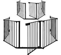 OHMG Barrière de sécurité Enfant,Barriere Escalier Pliable en Métal,Grille de Protection métal Grande Version 310CM,Barrière de Sécurité Enfant de Protection de Cheminée,5 Panneaux