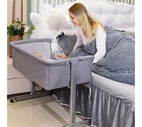 OHMG Berceau Cododo,Lit Bébé Cododo,avec Matelas et Moustiquaire,Lit d'Appoint pour Les Bébés,Berceau bébé Mobile avec Matelas,Mode Bascule pour Bercer Bébé (96 * 57 * 77cm（Gris）)