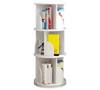 OHMG Bibliothèque pivotante pour enfants à 3/4 niveaux pour salon, bureau, chambre d'enfant, en bois technique (blanc, 40 x 40 x 97 cm)