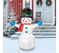 OHMG Bonhomme De Neige Noël Gonflable,120m Haut Décorations De Noël Noel Decoration Géante Decoration Noel Interieur Lumières LED pour Intérieur Extérieur Cour Récréation Jardin Exterieur Pelouse