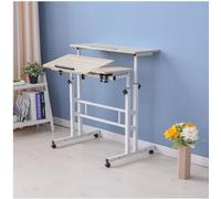 OHMG Bureau Assis Debout avec Support de Moniteur,Bureau Réglable en Hauteur pour Travailler,Bureaux Gaming Moderne,Table d’Ordinateur pour Chambre (Érable Blanc,80 * 60 * 67-115cm)