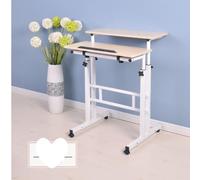 OHMG Bureau Assis Debout avec Support de Moniteur,Bureau Réglable en Hauteur pour Travailler,Bureaux Gaming Moderne,Table d’Ordinateur pour Chambre (Érable Blanc,60 * 60 * 67-115cm)