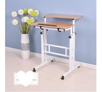 OHMG Bureau Assis Debout avec Support de Moniteur,Bureau Réglable en Hauteur pour Travailler,Bureaux Gaming Moderne,Table d’Ordinateur pour Chambre (Chêne Ancien,60 * 60 * 67-115cm)