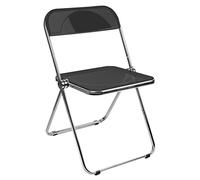 OHMG Chaise Pliante Moderne en Acrylique Transparent,Chaise Pliante empilable en Cristal,Siège de Salon en Plastique PC,Empilable Cadre chromé et Chaise Pliable,pour Banquet Conférence Fête