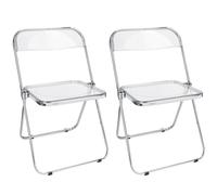 OHMG Chaise Pliante Moderne en Acrylique Transparent,Chaise Pliante empilable en Cristal,Siège de Salon en Plastique PC,Empilable Cadre chromé et Chaise Pliable,pour Banquet Conférence Fête