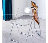 OHMG Chaise Pliante Moderne en Acrylique Transparent,Chaise Pliante empilable en Cristal,Siège de Salon en Plastique PC,Empilable Cadre chromé et Chaise Pliable,pour Banquet Conférence Fête
