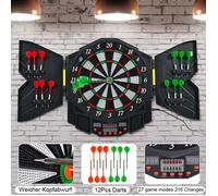 OHMG-Cible De Fléchettes Électronique À LED Haut De Gammes-27 Modes De Jeu Et 216 Variantes-Affichage Des Fractions Mixtes-Noir