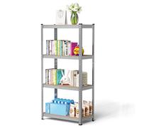 OHMG Étagère 4 Niveaux, Bibliothèque, Meuble de Rangement, pour Bureau, Salon, Chambre,Support pour Plantes,Style Industriel,Colonne de Rangement,Usine, Cuisine, Salle de Bains, Garage, Cuisine