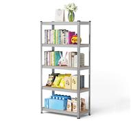 OHMG Étagère 5 Niveaux, Bibliothèque, Meuble de Rangement, pour Bureau, Salon, Chambre,Support pour Plantes,Style Industriel,Colonne de Rangement,Usine, Cuisine, Salle de Bains, Garage, Cuisine