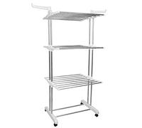 OHMG Etendoirs sur Pied 3 Niveaux,Drumm Étendoir séchoir à Linge,Etendoir Linge Interieur XXL,pour Usage Intérieur Extérieur,avec Roues