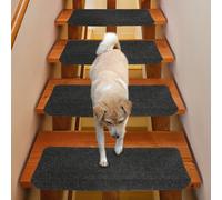 OHMG Lot de 30 Tapis Escalier,Antidérapant Tapis Escalier Marche,Muet Moquette Escalier Couvre Marche Escalier Tapis d'Escalier Autocollants Carpette pour Enfants,Aîné,Intérieurs et Extérieurs