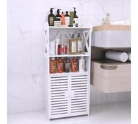 OHMG Meuble de Rangement, Armoire de Salle de Bain, Armoire de Toilette,de Salle de Bain étroite, de Rangement latérale,avec Étagères Ouvertes et Portes (40 * 25 * 90cm)