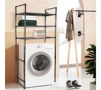 OHMG Meuble étagères de Rangement Dessus Machine à Laver,Meuble de Rangement WC et 3 Étagères,Étagère de Toilettes sur Pied avec Compartiments Ouverts